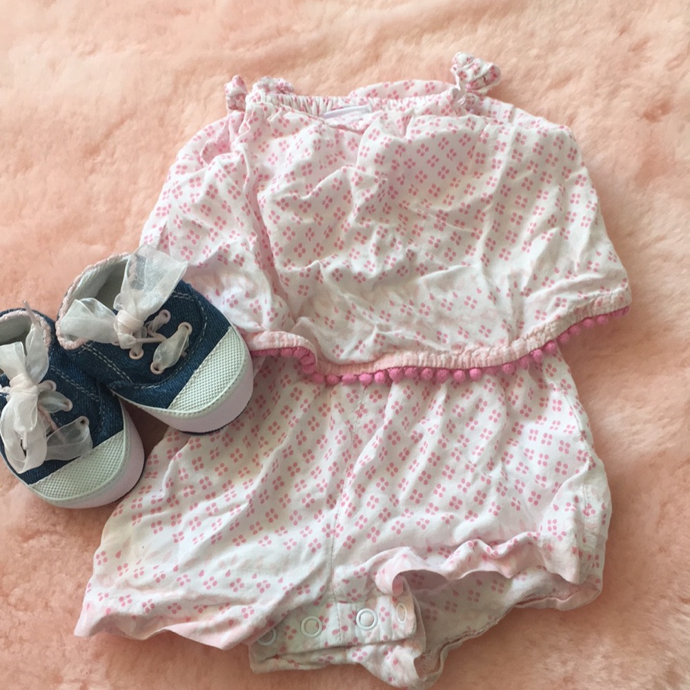 Carters short romper and baby shoes